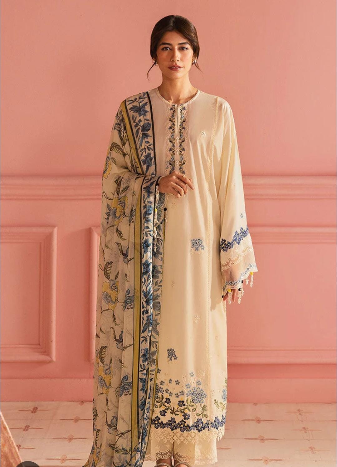 Cross Stitch Premium Dhanak EMB 3Piece D-018